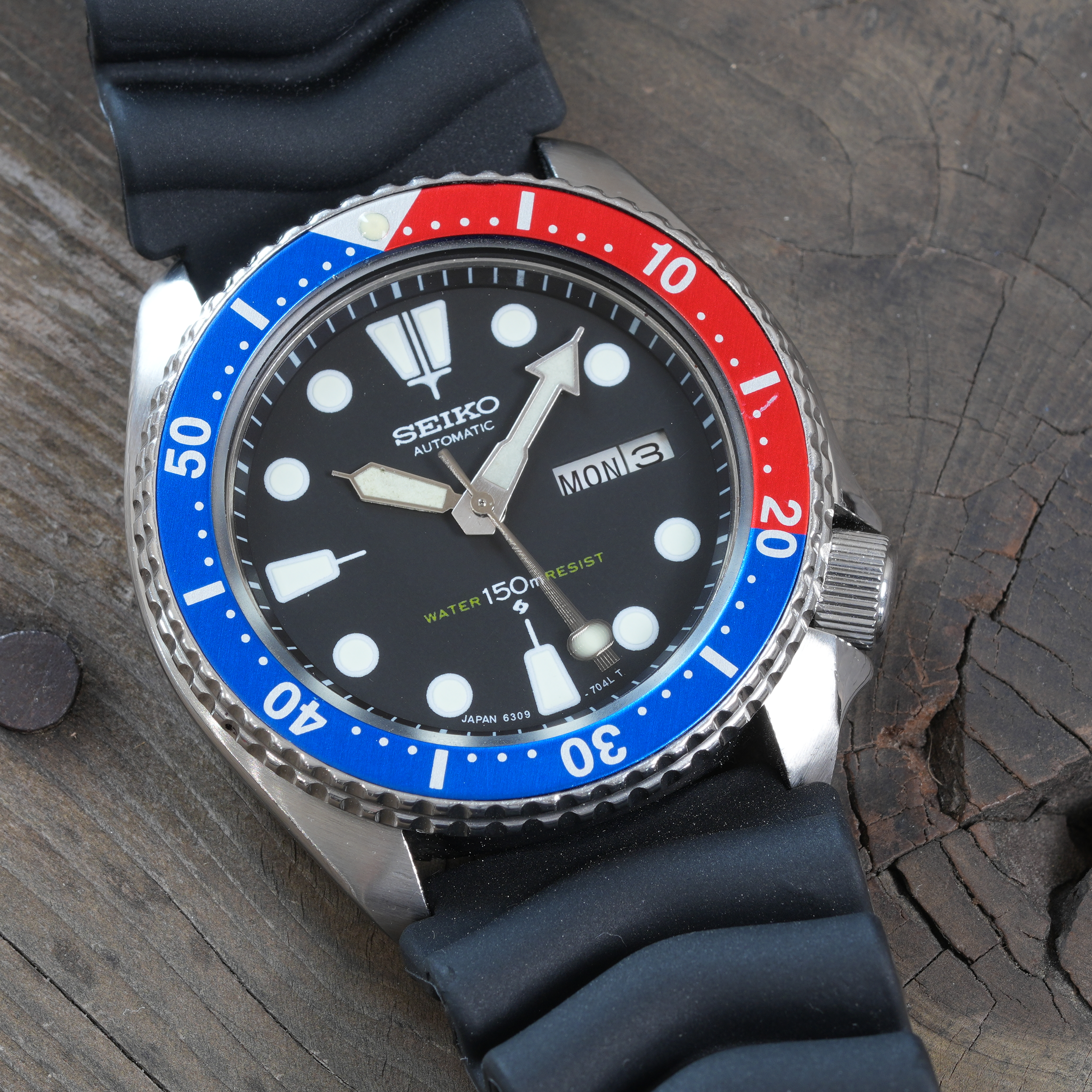 7-3934 SEIKO 6309-729A 自動巻き ブラック 腕時計 7-3934 SEIKO 6309-729A 自動巻き ブラック 腕時計 Seiko 6309-7290